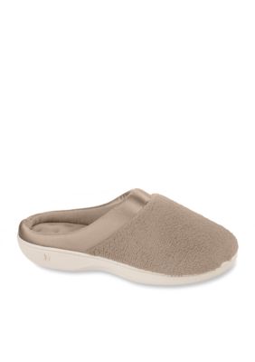 Isotoner Microterry PillowStep Satin Cuff Clog
