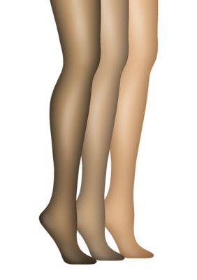 Hanes Silk Reflections French Cut Lace Panty Control Top Pantyhose