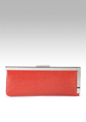 Calvin Klein Pleated Alligator Large Lux Clutch