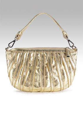 Calvin Klein Metallic Pleat Hobo