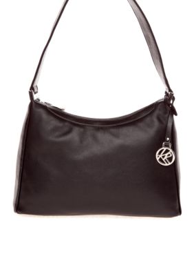 Kim Rogers&reg; Top Zip Leather Hobo Bag