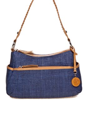 Kim Rogers Braided Straw Double Entry Hobo