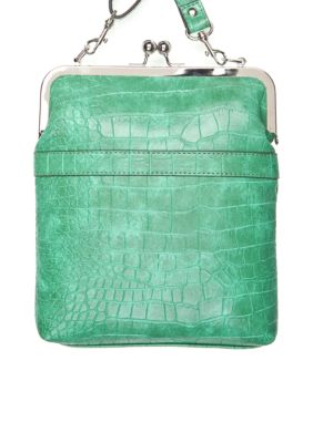 Bueno Croco Embossed Frame Crossbody