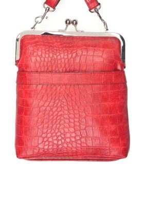 Bueno Croco Embossed Frame Crossbody