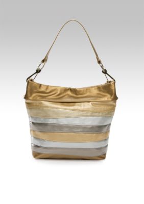 Bueno Metallic Stripe Hobo