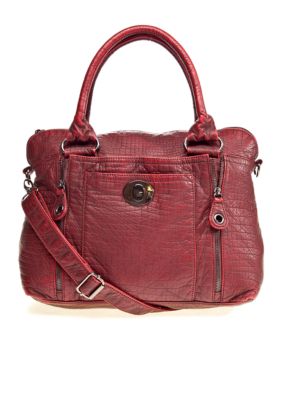 Bueno Washed Croc Satchel