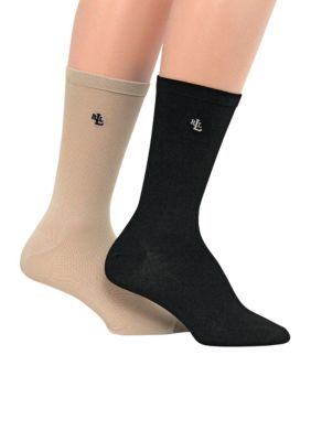 Lauren Ralph Lauren Microfiber Trouser 2 Pack of Socks with LRL Embroidery
