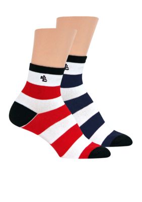 Lauren Ralph Lauren Striped Anklet with LRL Embroidery