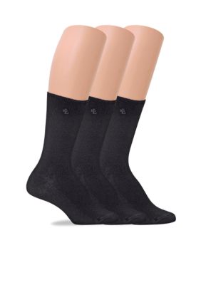 Lauren Ralph Lauren 3 Pack Tipped Rib Socks