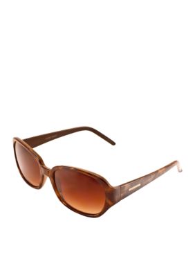 Nine West Plastic Sculpted Oval Sunglasses