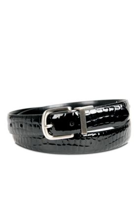 Kim Rogers Croco Black Reversible Belt
