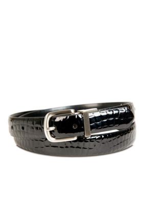 Kim Rogers Croco Brown Reversible Belt
