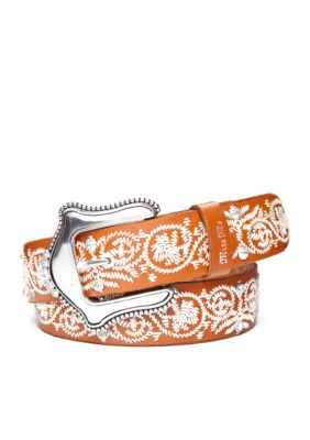 Miss Me 38MM Embroidered Leather Belt