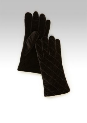 Cejon Solid Quilted Stretch Velvet Glove