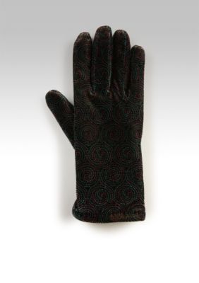 Cejon Stretch Velvet Swirl Print Glove
