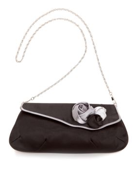 Magid Triple Rose Flap Evening Bag