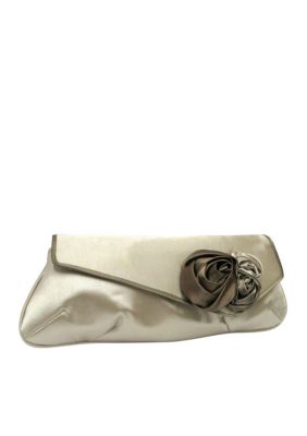 Magid Triple Rose Flap Evening Bag