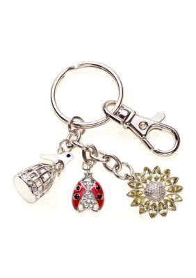 Kim Rogers&reg; Boxed Sunflower, Ladybug and Bird Charm Keychain