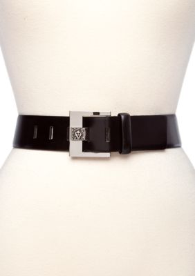 Anne Klein 1.75-in. L Contour Belt with Lion Logo Prong