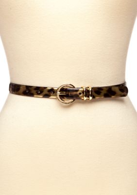 Anne Klein Patent Leopard Belt