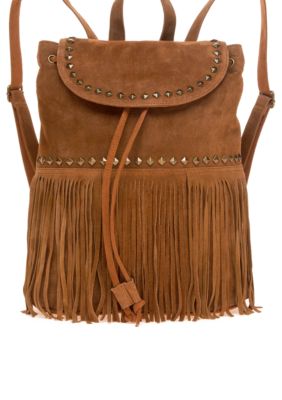 Steve Madden Suede Fringe Backpack