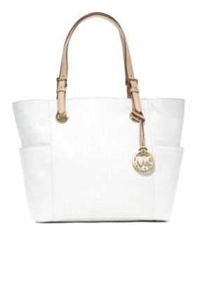 MICHAEL Michael Kors Jet Set East West Signature Mono Mirror Metallic Top Zip Tote