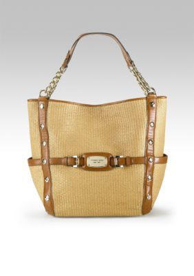 Michael Kors Panama Large Straw Shoulder Tote