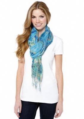 Collection XIIIX Bordered Paisley Scarf