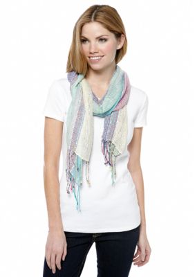 Collection XIIIX Striped Open Weave Scarf