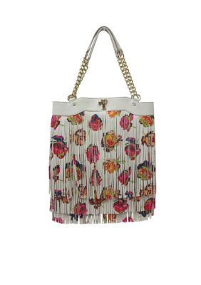 Betsey Johnson Fringy Floral Tote