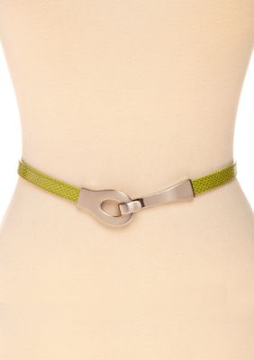 New Directions Skinny Snake Print Belt