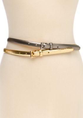 New Directions Set of Two Snake Print Belts