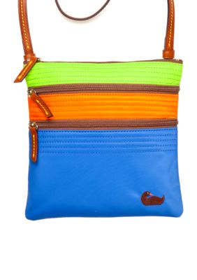 Dooney & Bourke Tri-Color Nylon Triple Zip Crossbody