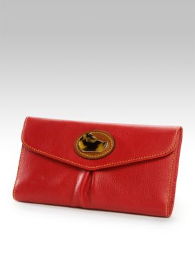 Dooney & Bourke Leather Pleated Checkbook Organizer