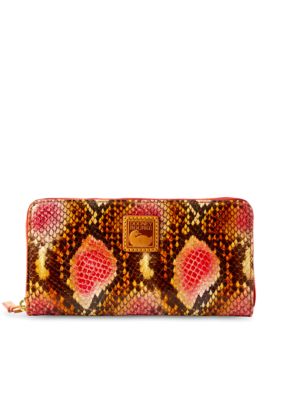 Dooney & Bourke Python Embossed Leather Zip Around Wallet