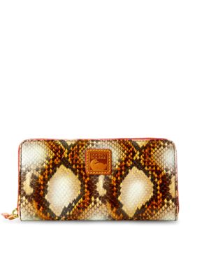 Dooney & Bourke Python Embossed Leather Zip Around Wallet
