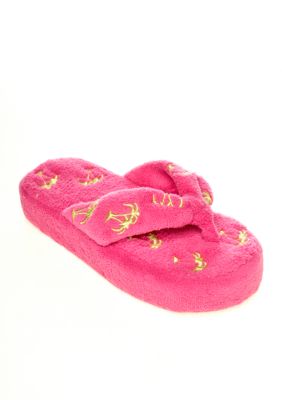 Olivia Miller Palm Trees Terry Cloth Slippers