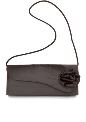 Jessica McClintock Satin East West Flower Evening Bag