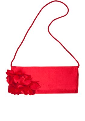 Jessica McClintock Satin Clutch with Flowers