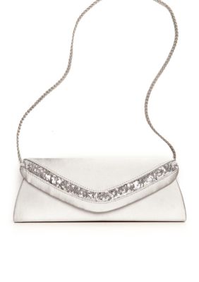 Jessica McClintock Satin Evening Bag with Sequins