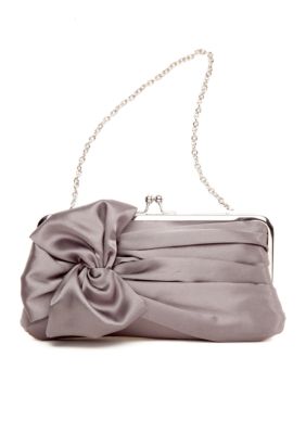 Jessica McClintock Satin Frame Clutch with Twisted Bow