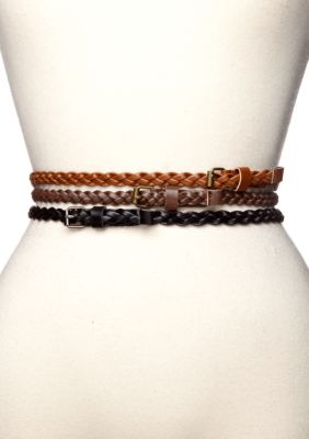 Red Camel Trio Braid Skinny Belts