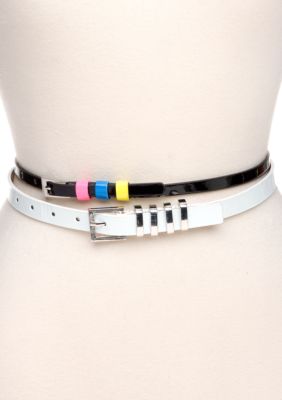 Red Camel Duo Solid Belt with Pop of Color