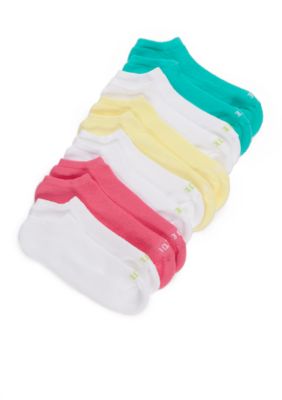 HUE 6-Pair Mesh Top Half Cushion No-Show Socks