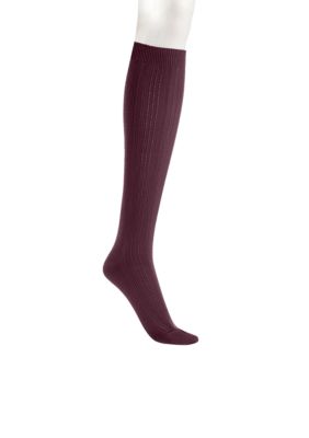 HUE Pointelle Rib Knee Sock