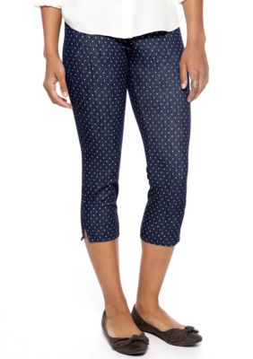 HUE Swiss Dot Jeans Capri Leggings