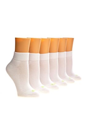 HUE Quarter Top with Cushion 6-Pack Socks