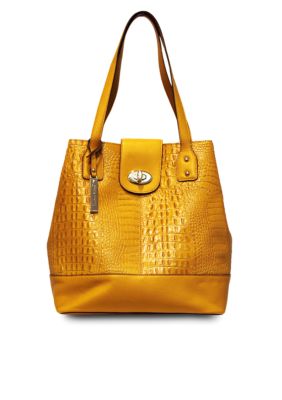 Franco Sarto U-Turn Leather Croco Tote