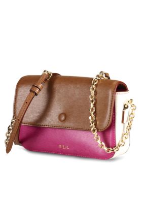 Lauren Ralph Lauren Newbury Leather Color-Blocked Tech Mini-Cross-Body Bag