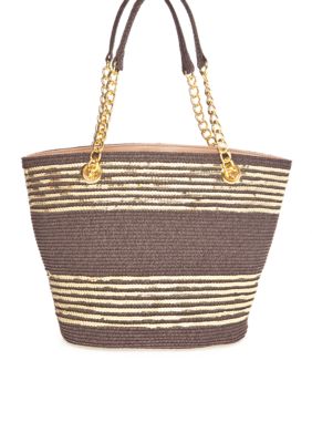 New Directions&reg; Paper Straw and Sequin Chain Tote